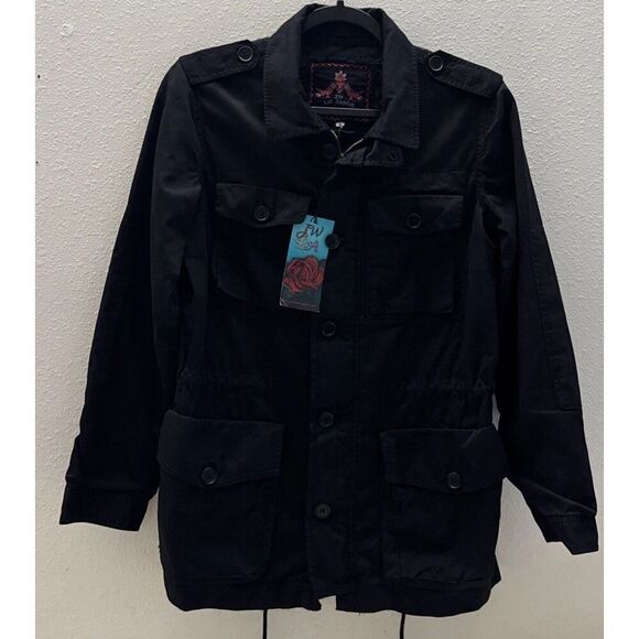 Johnny Was Los Angeles Sz Small Frankie Army Jacket NWT Floral Embroidered - Picture 1 of 16